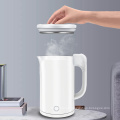 Chaleira de aço inoxidável de construção de parede dupla Caldeira de água quente 1.8L com filtro Tea Maker Chaleira elétrica preta